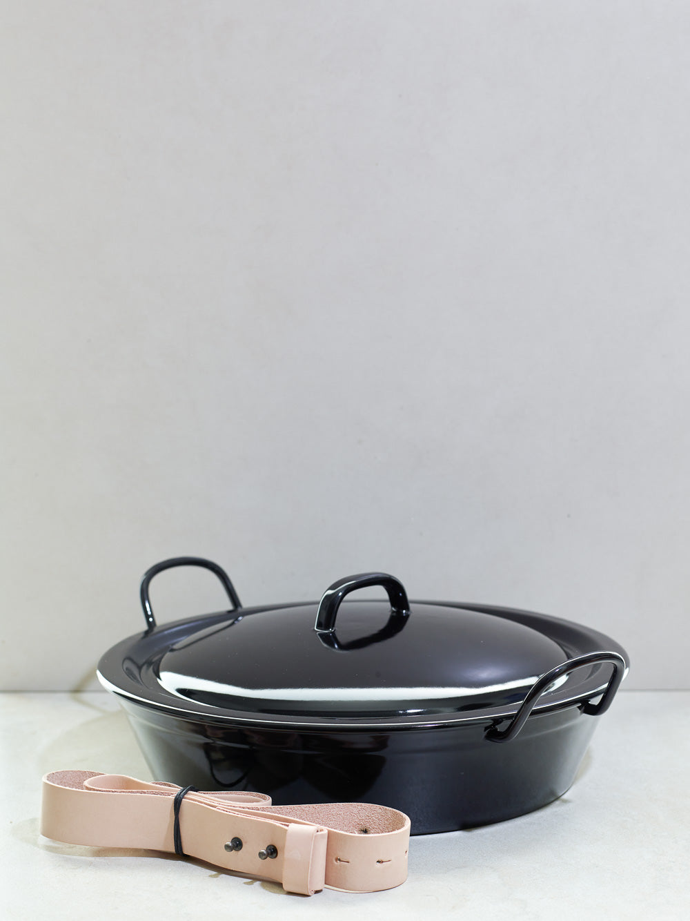 Leather strap for pot