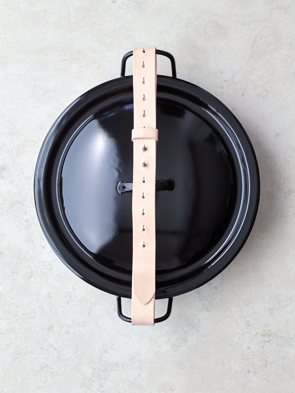 Leather strap for pot