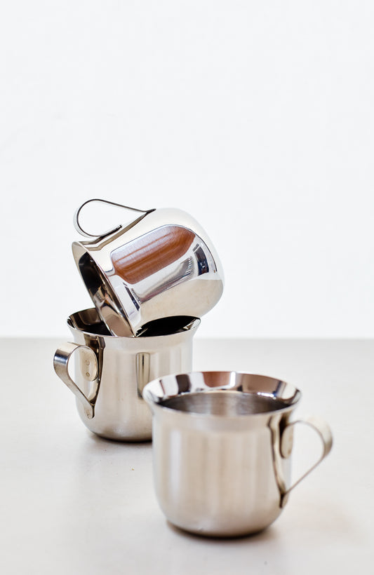 Small, stainless cup