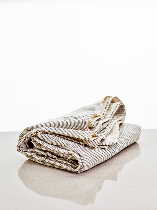 Striped tablecloth